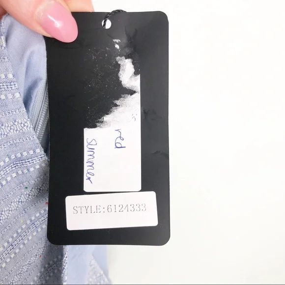 Color Block Blue Stripe Sleeveless V-Neck Mini Dress Women’s Size Small NWT - Picture 7 of 15